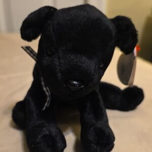 Ty Beanie Baby Luke Black Plush Dog F262